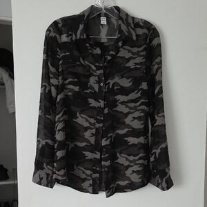 Camouflage Button-Up Shirt